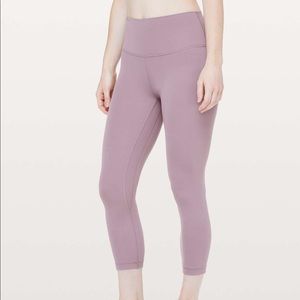LULULEMON CROPPED 21 ALIGN LEGGINGS MAUVE SIZE 2